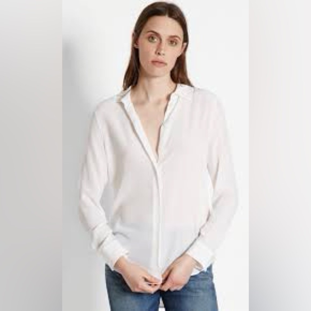 Equipment Essential Silk Shirt Size S, white/cream